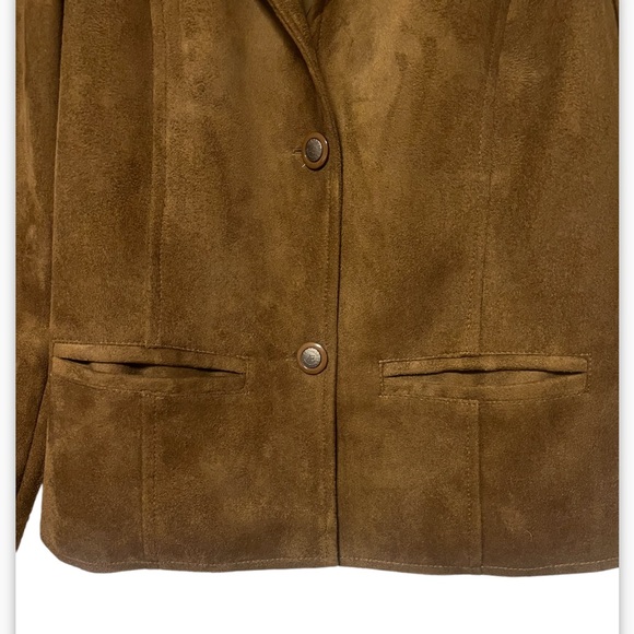 Emperor Armani Men’s Brown Faux Suede 2 Button Blazer/Jacket size M Pockets - Picture 4 of 14